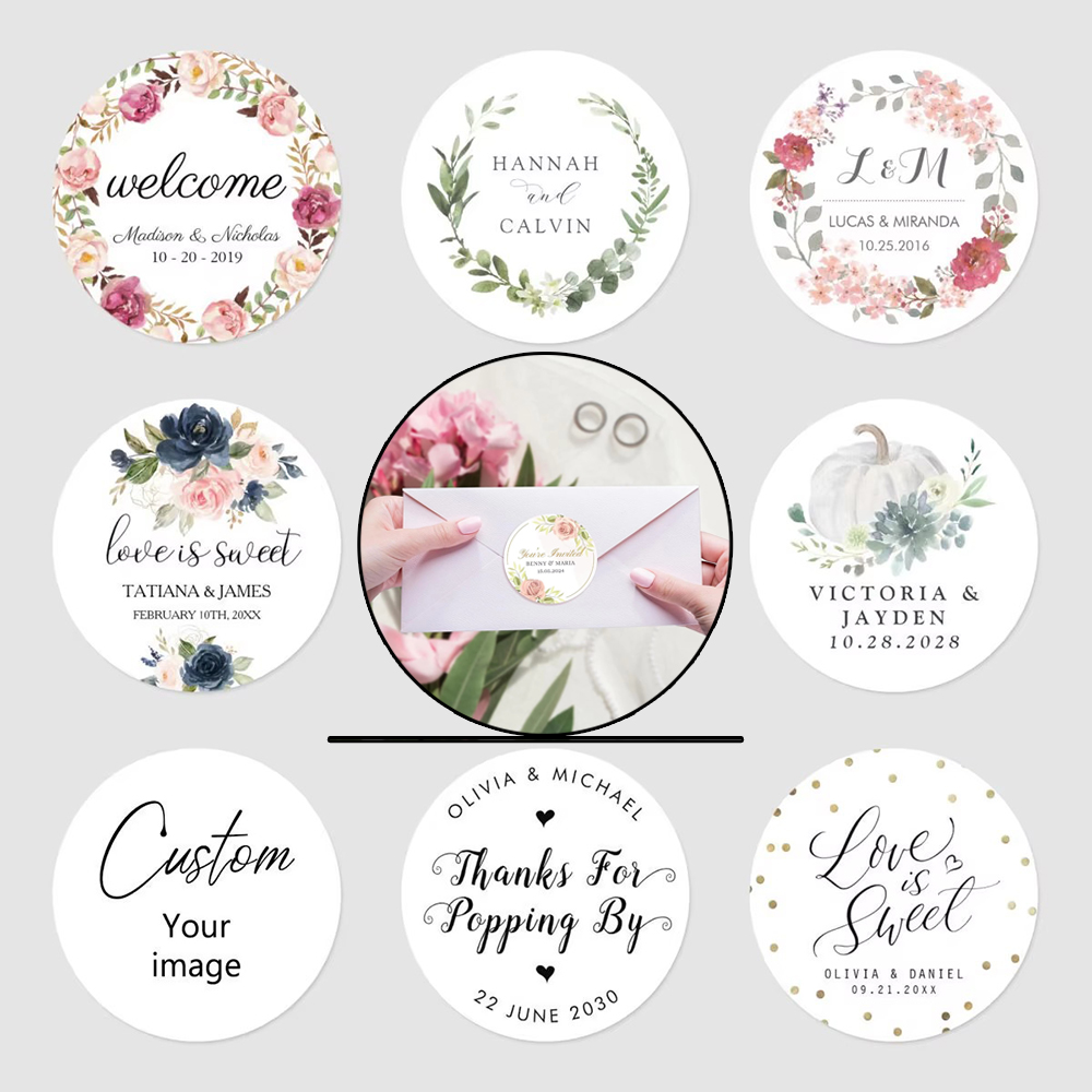 Wedding Event Supply - สติกเกอร์สั่งทำพิเศษสำหรับงานแต่งงาน, งานวันเกิด, งานรับศีล - ของตกแต่งงานอีเวนต์แบบปรับแต่งได้, ไวนิลกันน้ำทนทาน,