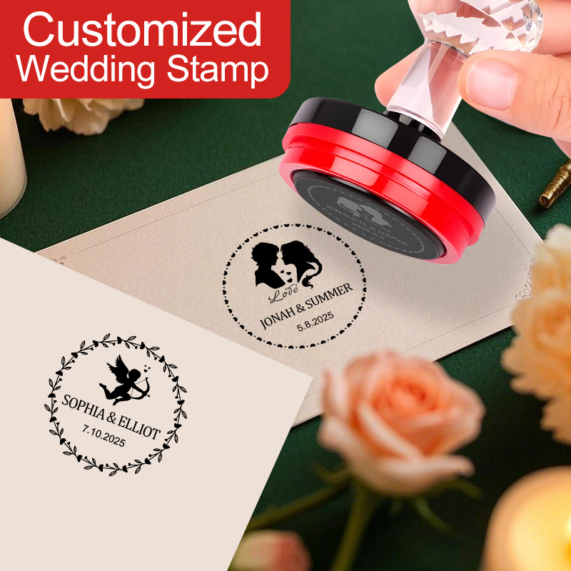Wedding Event Supply - ตราประทับสั่งทำพิเศษสำหรับเครื่องเขียนงานแต่งงาน - เครื่องมืองานฝีมือ DIY แบบแกะสลัก, อุปกรณ์งานเขียนตัวอักษรยอดนิยม