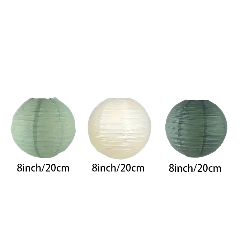 โคมไฟกระดาษสีเขียวเซจทรงกลม 3  - Wedding Event Supply บทวิจารณ์และราคา