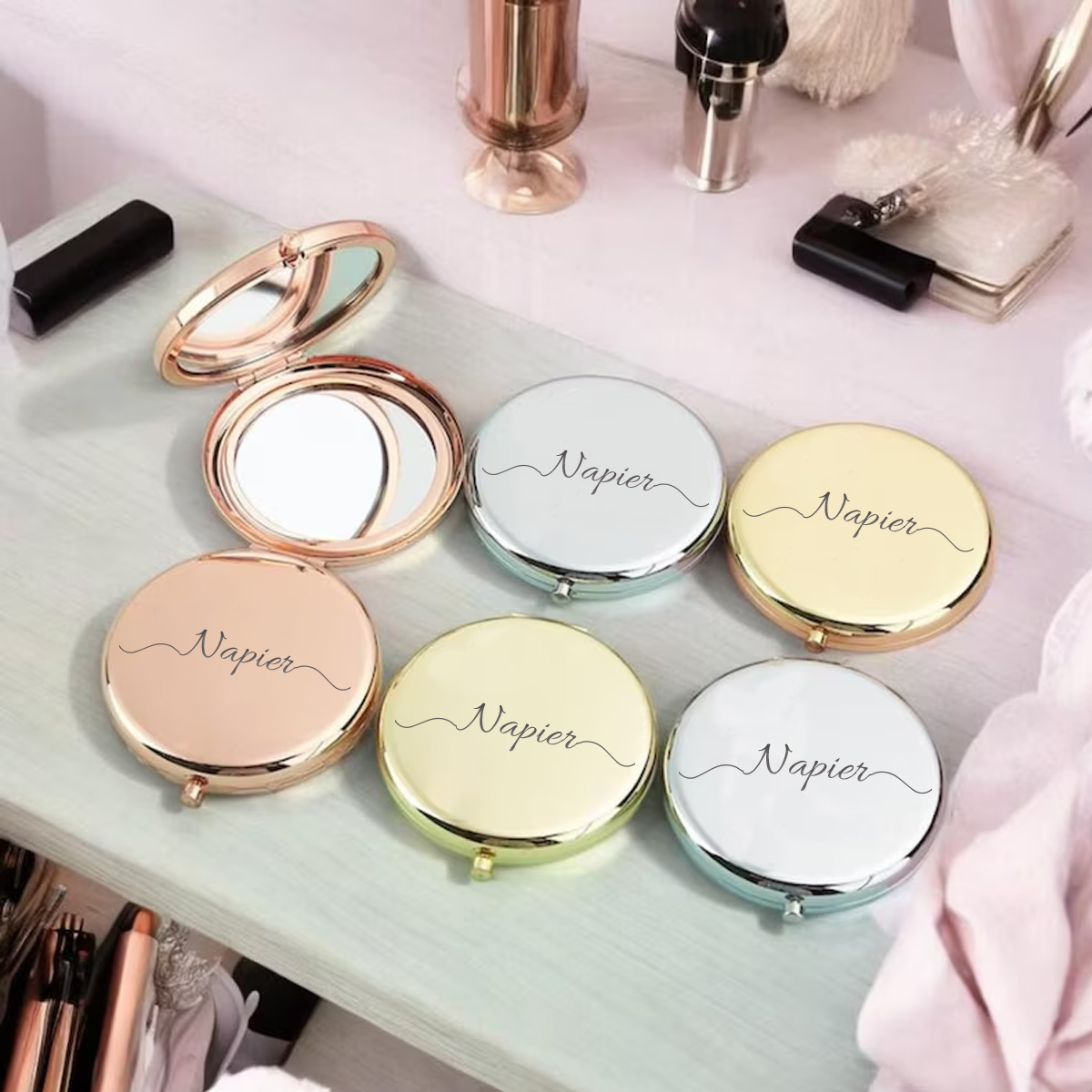 กระจกพับลาย Napier น่ารัก 1 ชิ - Wedding Packaging บทวิจารณ์และราคา