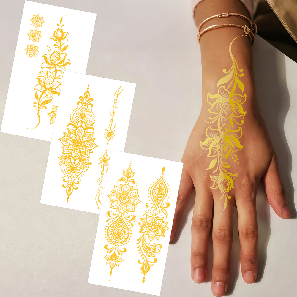 1 ชิ้นสติกเกอร์ลายดอกไม้เมทัลล - Wedding Sutra บทวิจารณ์และราคา