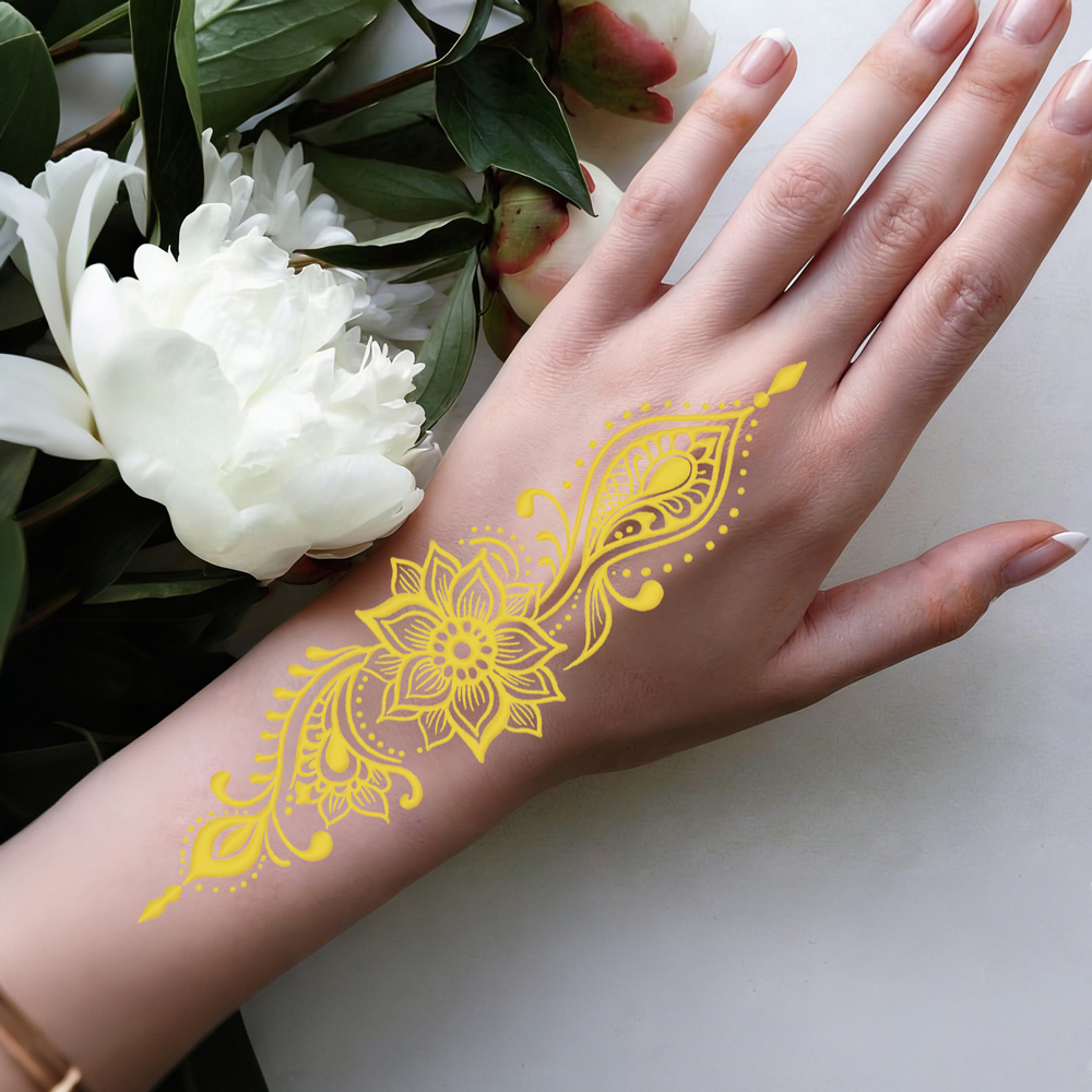 1 ชิ้นสติกเกอร์ลายดอกไม้เมทัลล - Wedding Sutra บทวิจารณ์และราคา