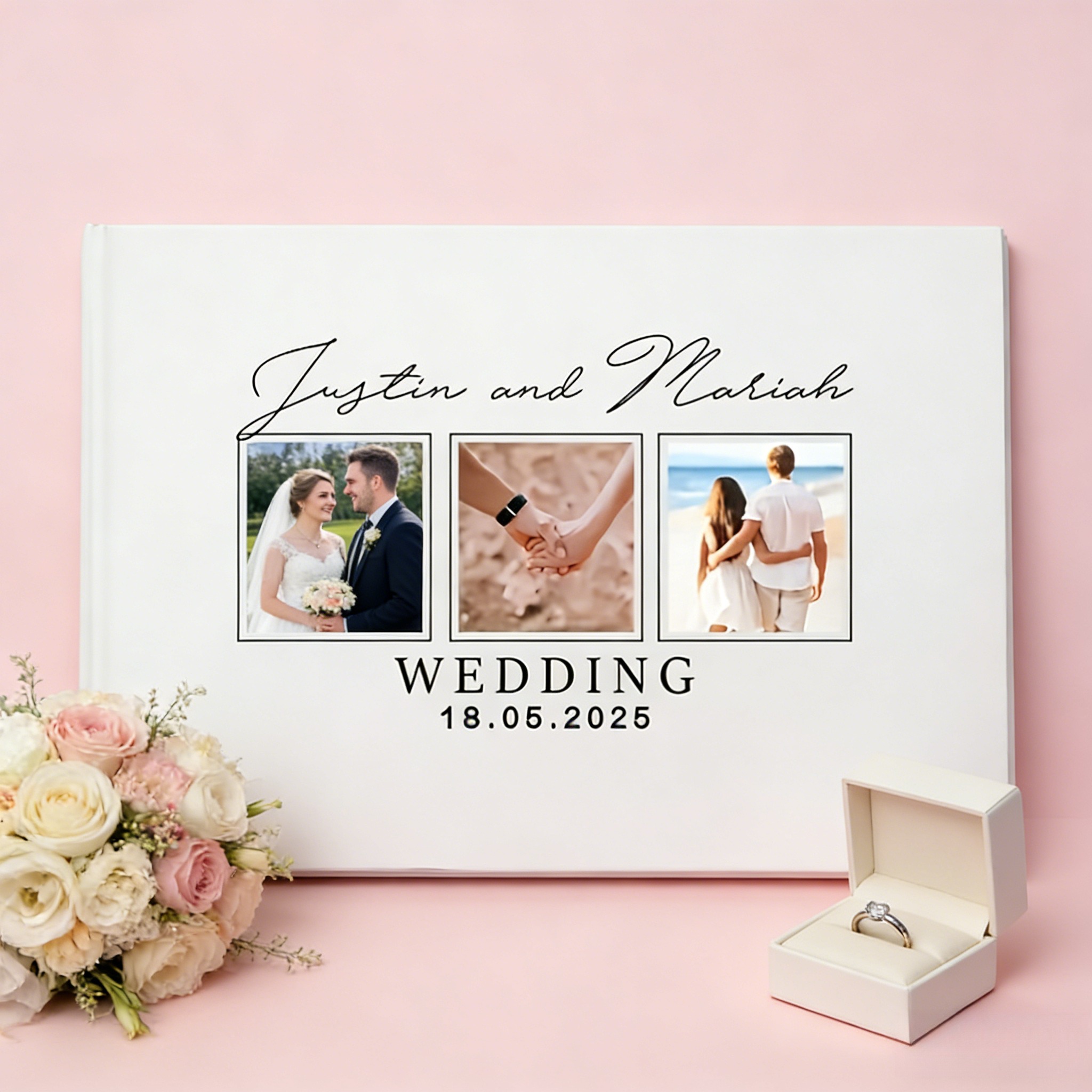 สมุดอวยพรงานแต่งงานแบบสั่งทำพิ - Personalized Guest Book บทวิจารณ์และราคา